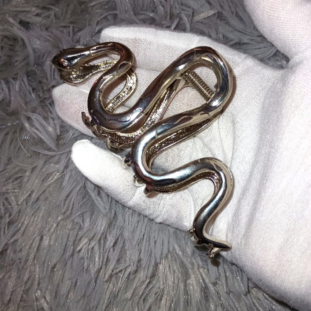 Gold Snake Reptile  HAIR Accessory